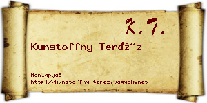 Kunstoffny Teréz névjegykártya